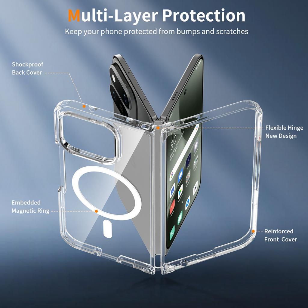 For Pixel 11 Pro Fold Clear Phone Case, Compatible with MagSafe Drop Protection Cover for Google Pixel 11 Pro Fold