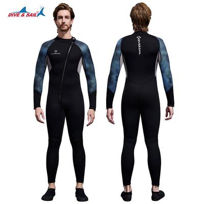 Diving Suit Men's 3MM Thermal Insulation One-piece Front Open Zipper Cold-proof Snorkeling Swimming Surfing