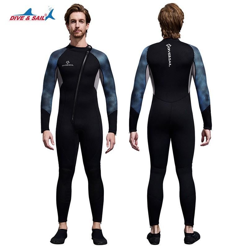 3MM One-piece Diving Suit Men's Long-sleeved Thick Warm Snorkeling Surfing Swimming Wet
