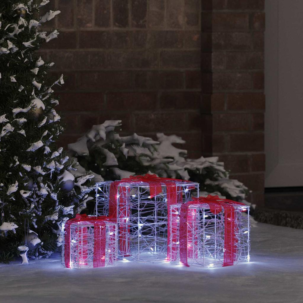 Gift Box with 60 LEDs 3 Pcs Cold White 20 X 20 X 20 Cm Acrylic