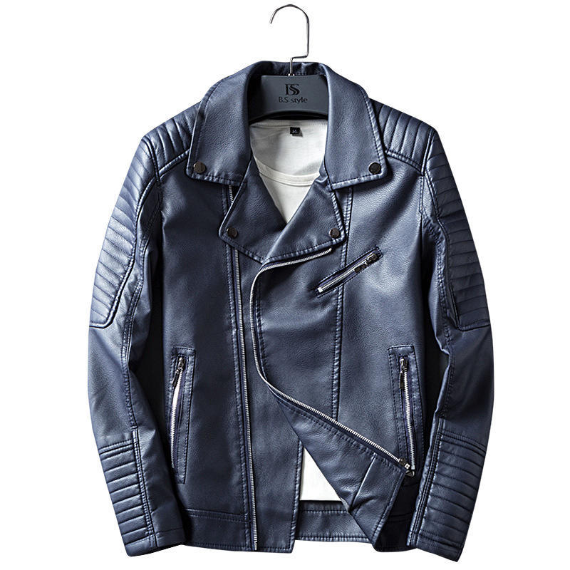 Men's leather jacket casual new leather jacket youth handsome locomotive PU casual men's jacket tide