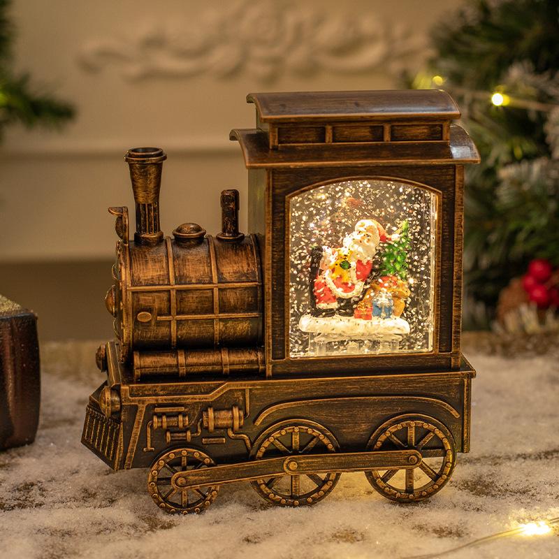 Christmas decorations LDE lights Christmas train snowflake lights Christmas desktop decoration ideas