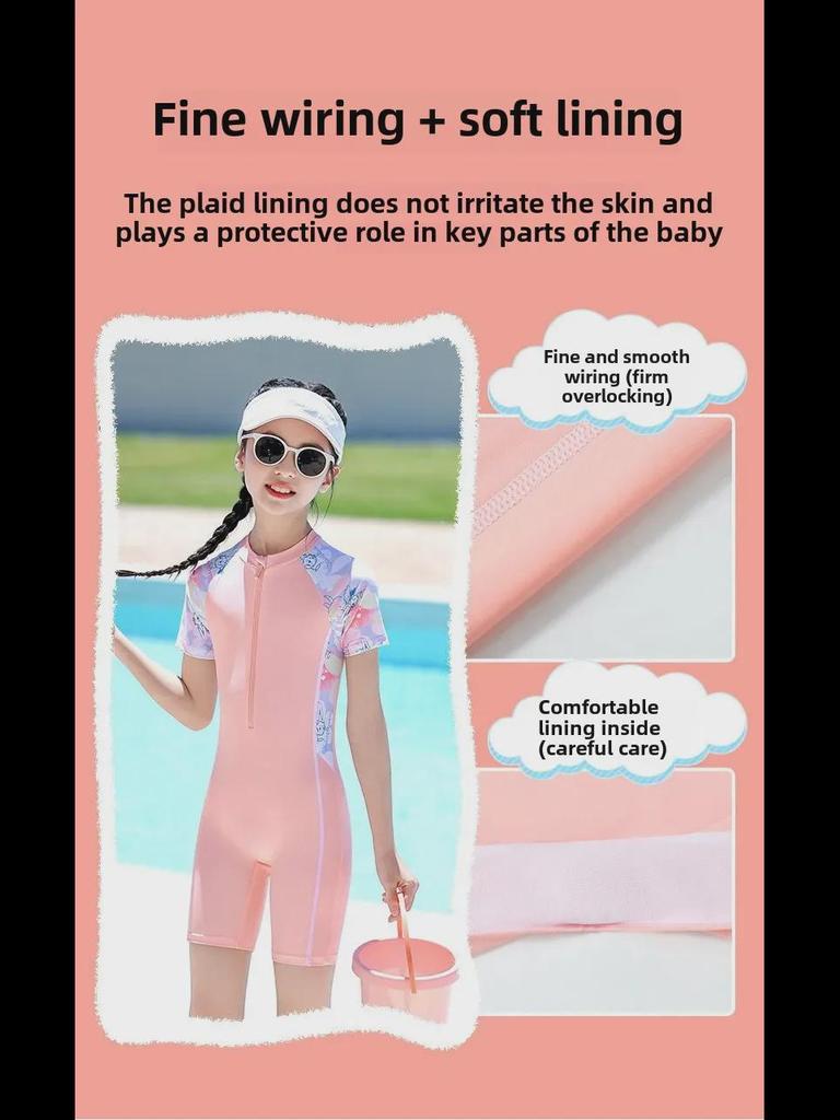 2024 Girls' One-Piece Swimsuit: Fresh Summer Style for Kids - Perfect for Beach and Hot Springs