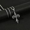 Personality Punk Multiple Crosses Pendant Necklace for Men Women Stainless Steel Fashion Hip-hop Street Party Daily Wear Jewelry