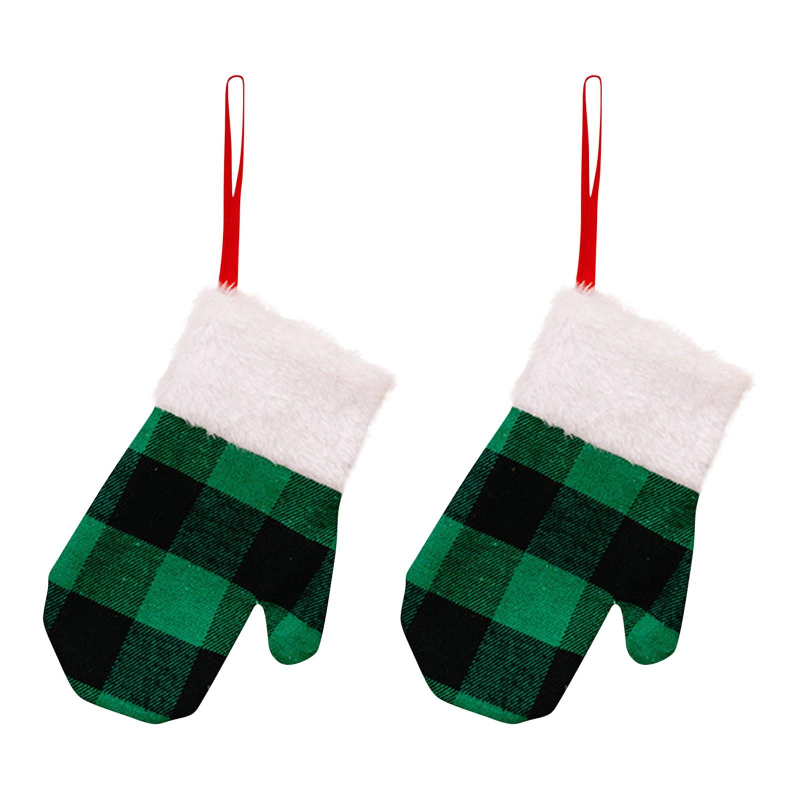 

Рождественские украшения, креативные подвески в виде рождественских перчаток, клетчатые перчатки, наборы ножей и вилок, мешочки для конфет, подвески на рождественскую елку One Size белый
