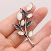 Mother Natural Brooch The Shell Of Pearl Leafshaped Pendant For Jewelry Making Diy Necklace Shirt Accessory