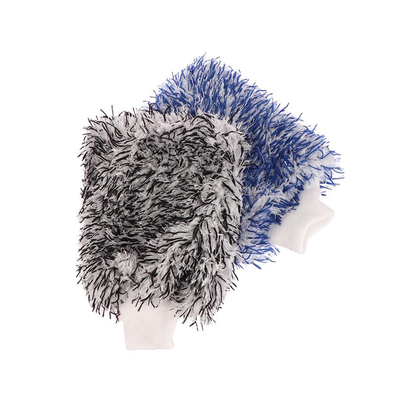 1Pc Car Wash Double Sided Car Plush Cleaning Gloves Non-Slip Microfiber Easy To Cleaning Car Wash Gloves Car Accessories