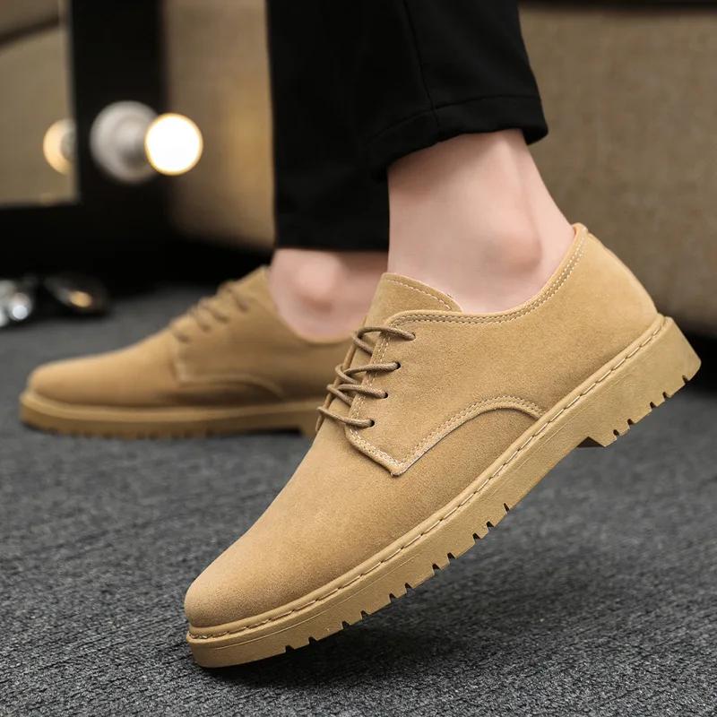 2025New Men's Shoes Fashion Suede Leather Casual Shoe British Style Business Dress Shoes Lace Up Oxford Oes Party Shoes for Men