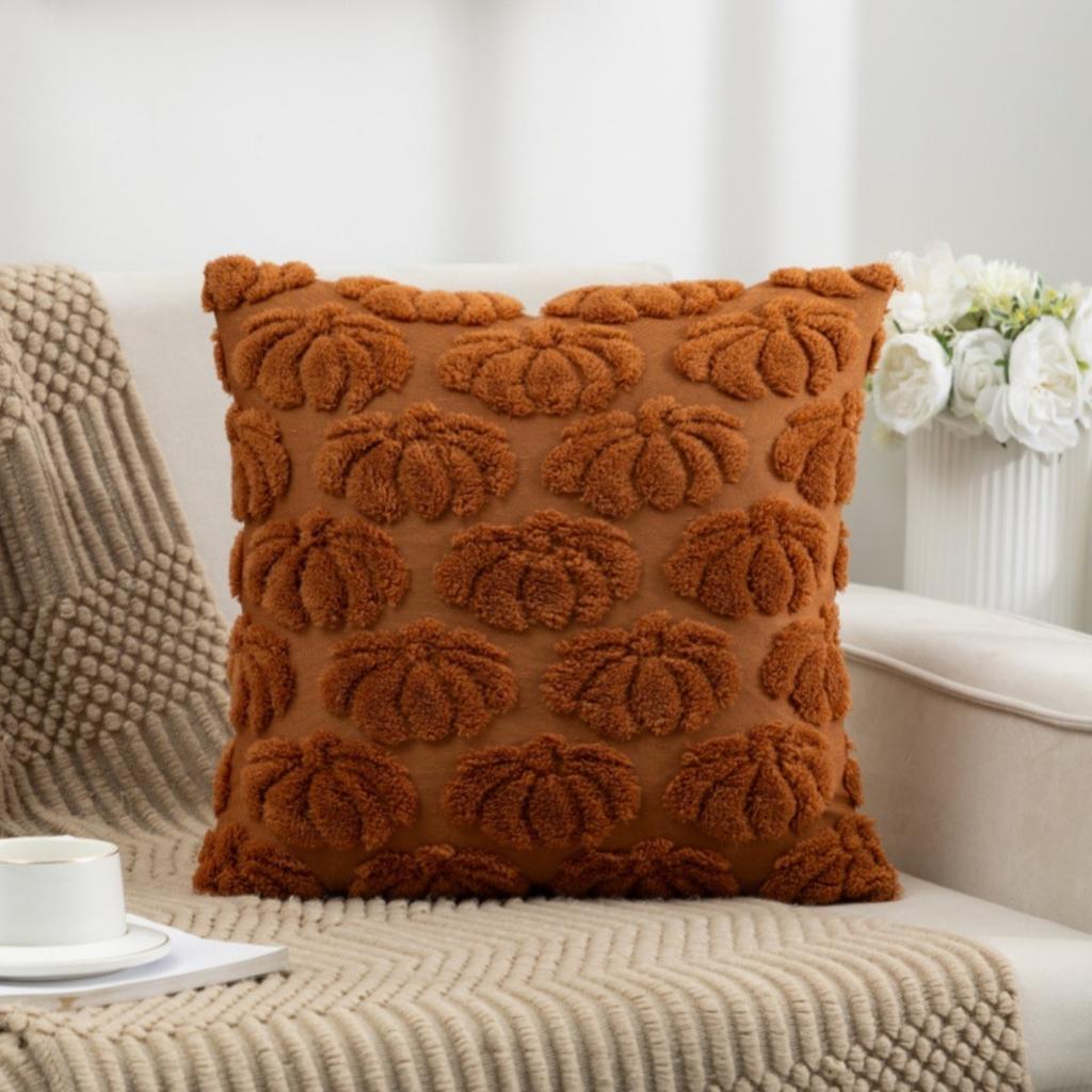 2/1pcs Autumn Pumpkin Throw Pillow Covers - Soft Plush Jacquard, Zipper Closure,  Pumpkin Design,  - Cozy Fall Decor for Sofa & Bedroom