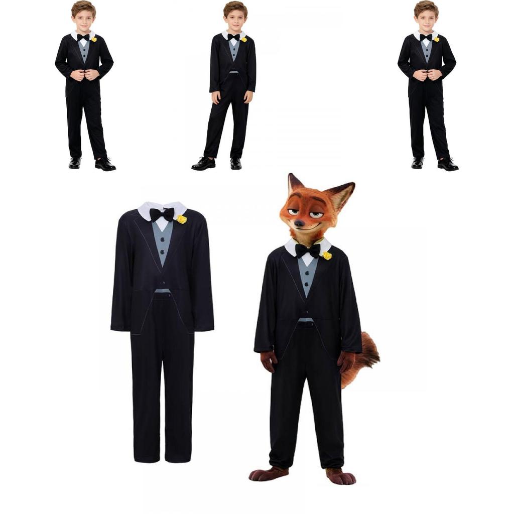 Nick Fox Child Costume With Polyester Spandex For Cosplay And Role Play
