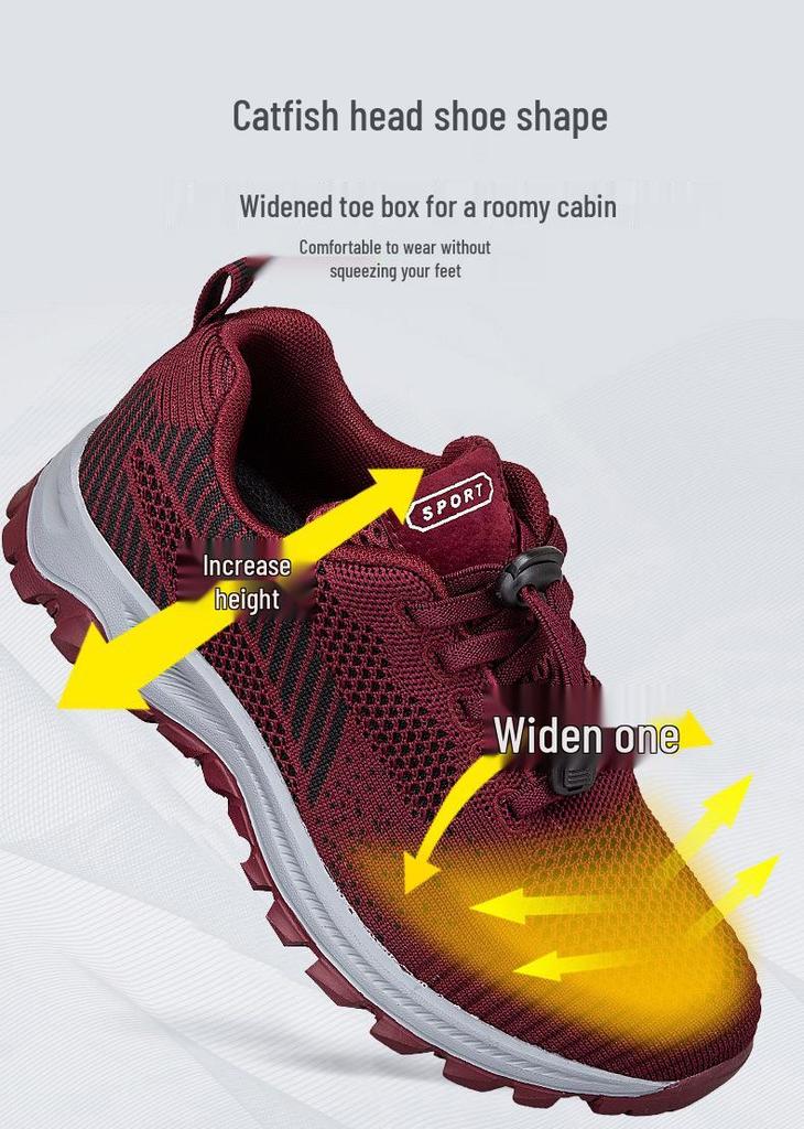 Genuine Mesh Sports Shoes for Middle-Aged Women and Men - Spring/Summer Walking Sneakers