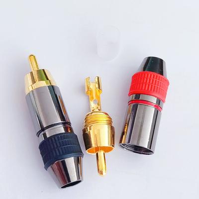 2 Stück RCA-Steckeranschluss, nicht lötbar, AV-Audio-Video-Verriegelungskabelstecker-Adapter oder Audiokabelstecker, Video-CCTV-Kamera, RCA-Buchse