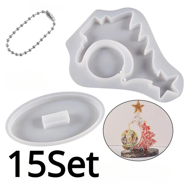 Christmas Tree Shape Resin Molds Picture Frame Display Resin Art Table Home Decor Gift Christmas Resin Molds for Photo Frame