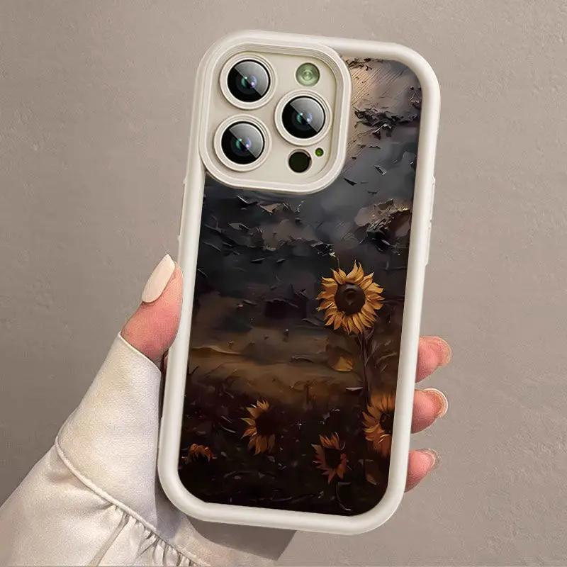 Case For Motorola Moto G22 G24 G84 G53 G14 G60 E13 E22 Edge 50 Pro 40 Neo 60 50 Fusion Shell Sunflower Matte Soft Silicone Cover