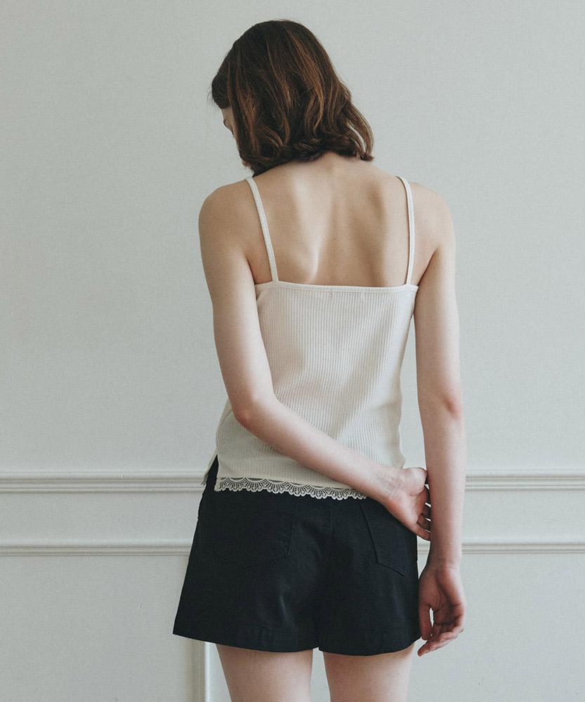 AAU Ribbed Lace Sleeveless_Cream