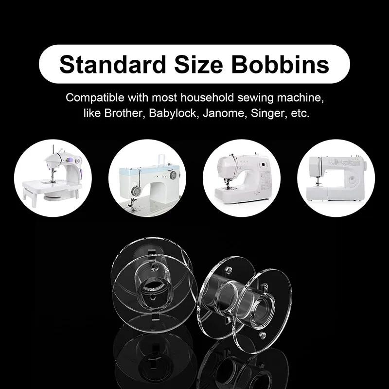 25Pcs Clear Sewing Machine Bobbins Spools Empty Bobbins Spools Plastic Storage Box For Household DIY Sewing Accessories Tools