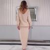 202 Autumn/Winter Women's Fashion Sequin Knit Long Dress Two-Piece Set