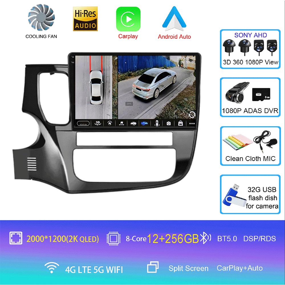 Android14 Carplay Auto Car Radio For Mitsubishi Outlander 3 GF0W GG0W 2012-2018 Multimedia GPS Video Player Stereo 2din Head