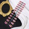 Electroplated Iridescent Cat Eye Almond Stiletto Nail Tips - Wearable Pre-made False Nails for Art.