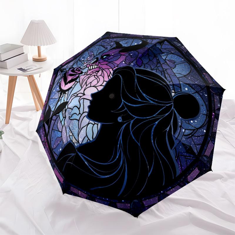 

Flower Girl pattern, automatic folding umbrella, portable and foldable design, 8 ribs, a Christmas or birthday gift.