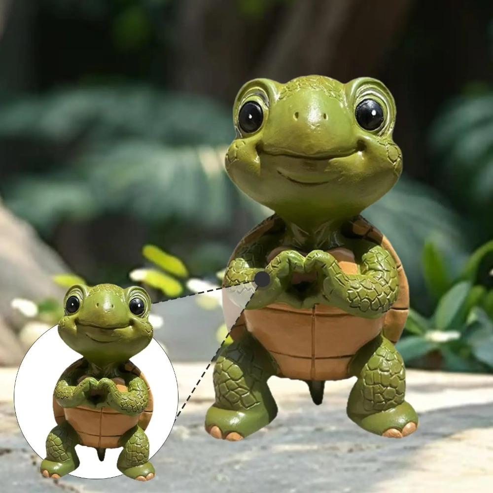 Resin Miniature Turtle Figurine Weatherproof Garden Turtle Ornament Indoor Hallway Display