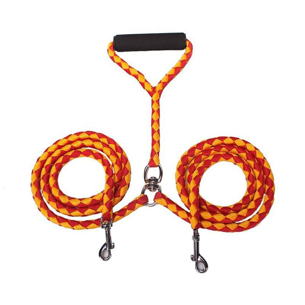 Strong Dual Dog Leash Double Dog Leash 360 Swivel No Tangle Double Dog Walking Training Leash Comfortable Pet Leads for Two Dogs