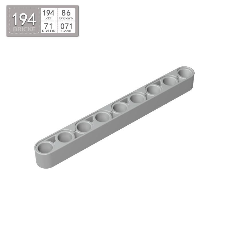 

BRICKE Thick Brick Guest 1x9 with Hole Arm, Compatible with LEGO 40490 64289 Building Blocks Puzzle Teaching Aids 50g (approx. 23 pcs) світло-сірий колір