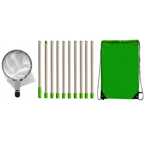 Fruit Picker with Segmented Pole Basket Adjustable Length Stainless Steel Pole Fruit Picker Easy-to-use Fruit Harvesting Tool
