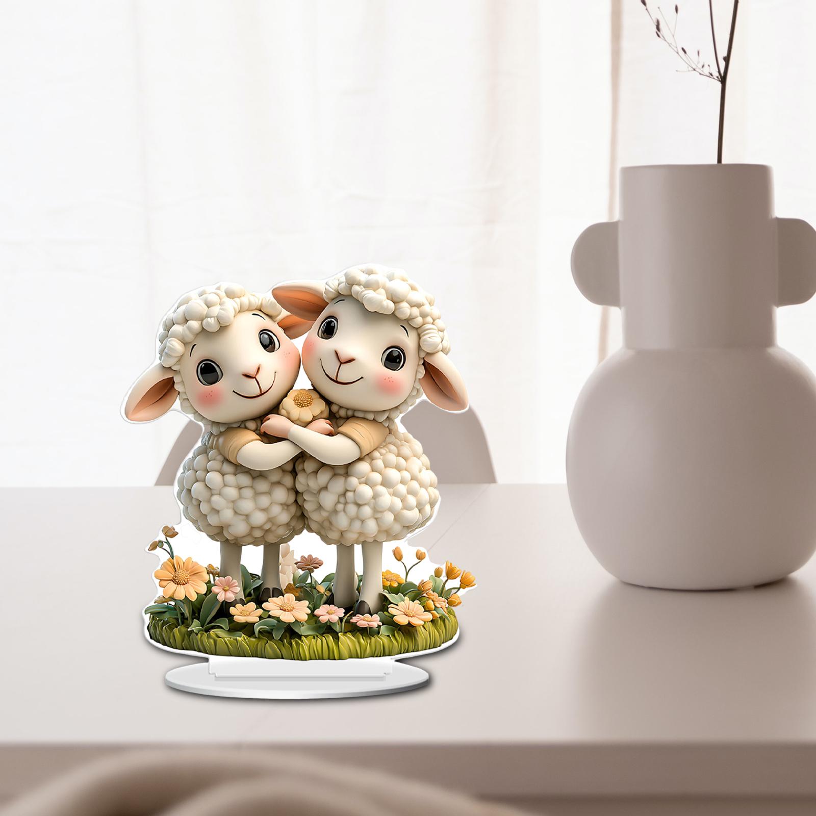 

2D Sheep Decoration Decorative Desktop Ornament for Walkway Countertop Shelf Style B