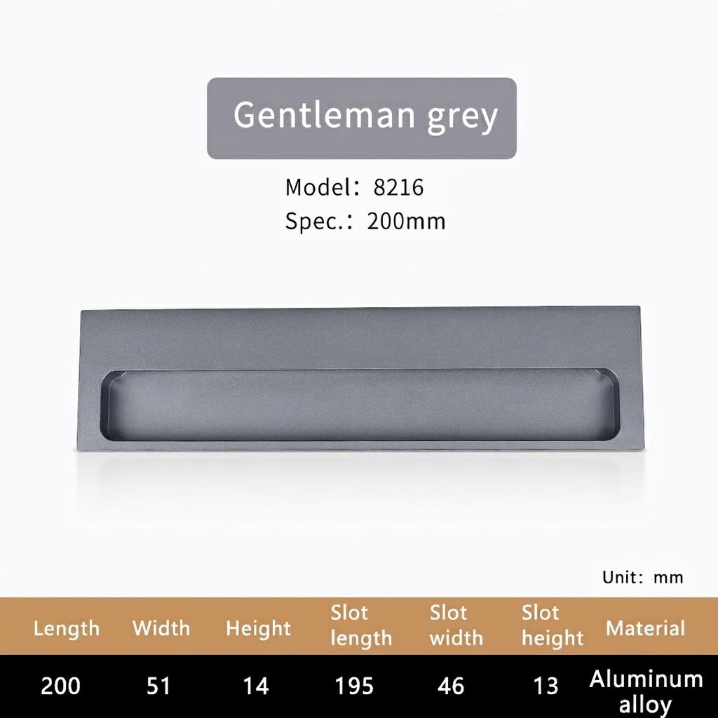 Modern Minimalist Recessed Aluminum Alloy Furniture Handle Embedded Pull for Cabinet Drawer Wardrobe