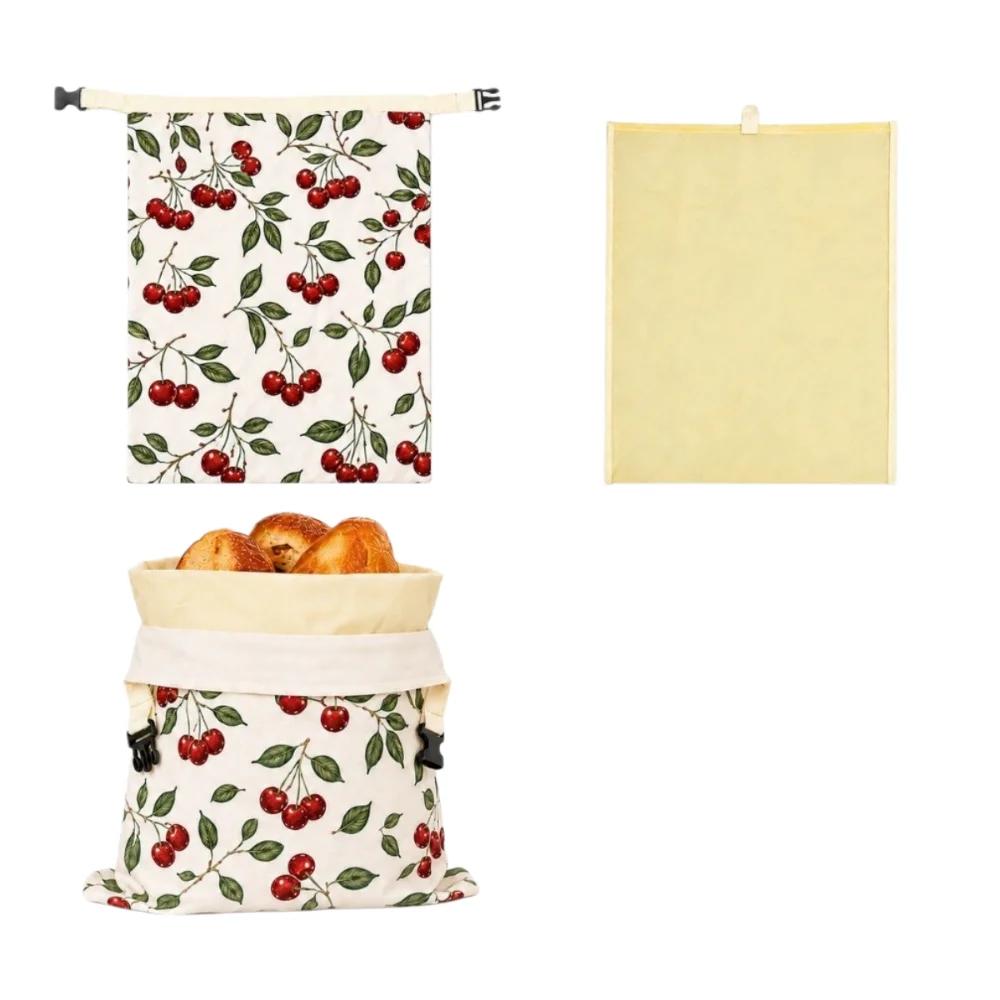 Reusable Beeswax Bread Bags Beeswax Coated Large Capacity Sourdough Bread Bags Freshness Preservation Lock Closure