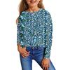 Children's Long Sleeve Tops Casual Print T Shirt Round Neck Pullover Blouse