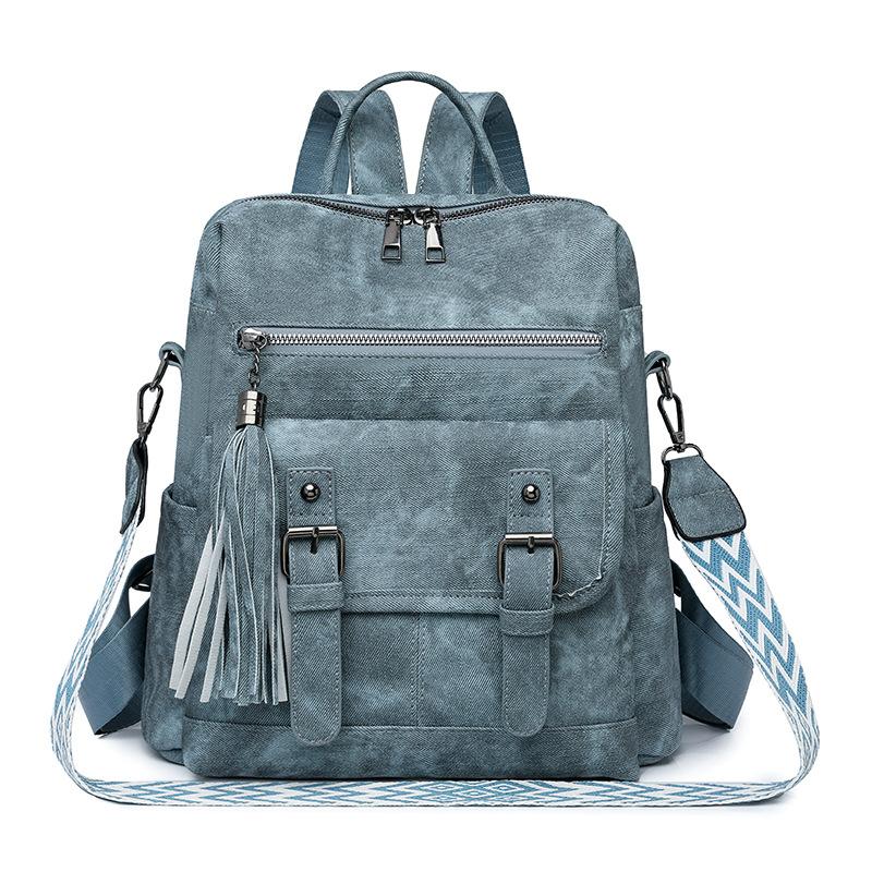 Vintage Ladies Backpack Premium Sense PU Soft Leather Shoulder Bag Large Capacity Commuter Multifunctional Backpack Women