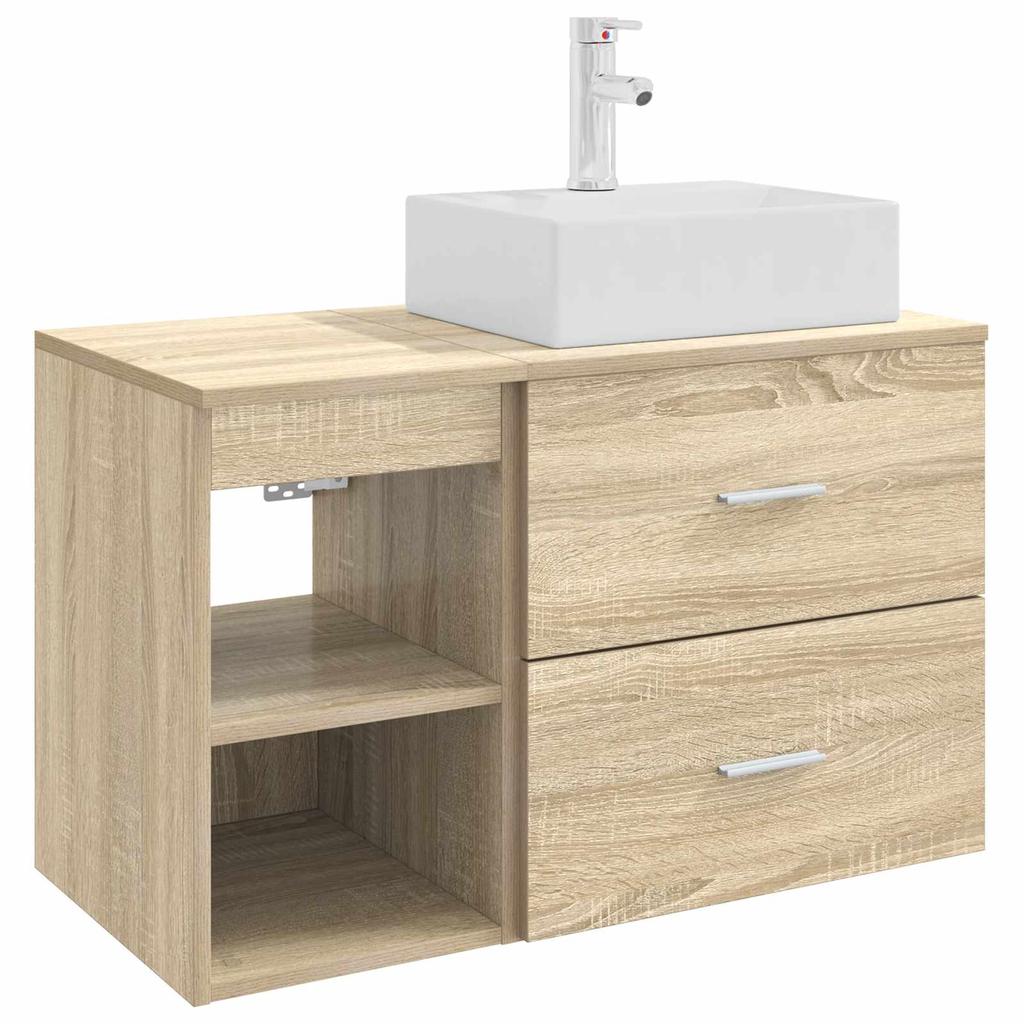 Bathroom Furniture Set 2 Pcs Sonoma Oak Wood Based Material