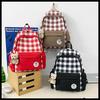 Schoolbag new large-capacity contrasting color plaid backpack high school commuting light backpack schoolbag simple and fashionable versatile