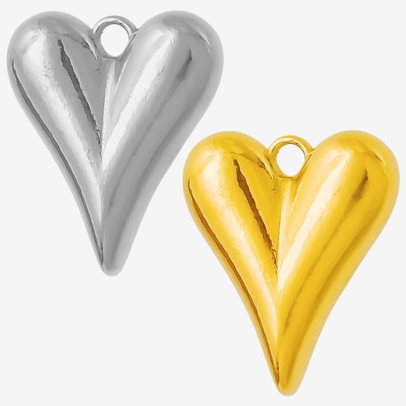 6pcs 13/15/16/29mm Fashion Heart Charm Stainless Steel Charms For Jewelry Making Supplies Handmade Earring Bracelet Love Pendant