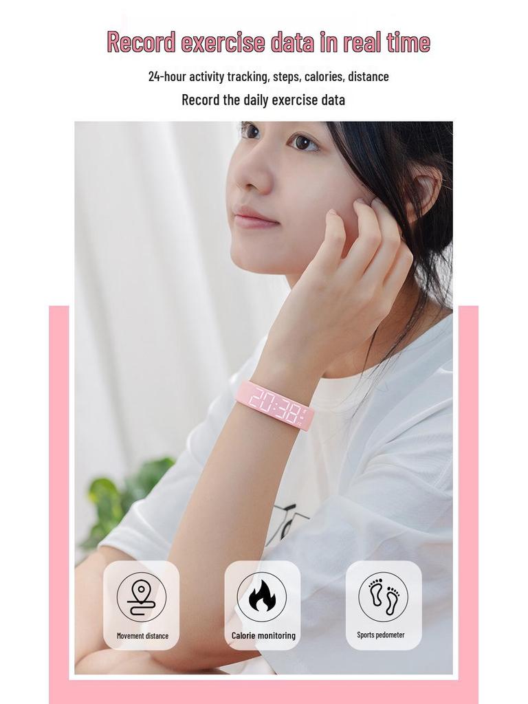 Smartwatch Sport for Girls: Pedometer, Vibration Alarm, Waterproof Multifunctional Bracelet