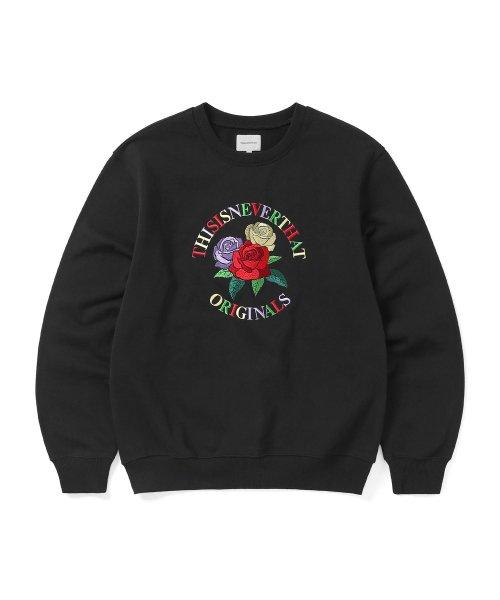 Thisisneverthat Roses Crewneck Black S