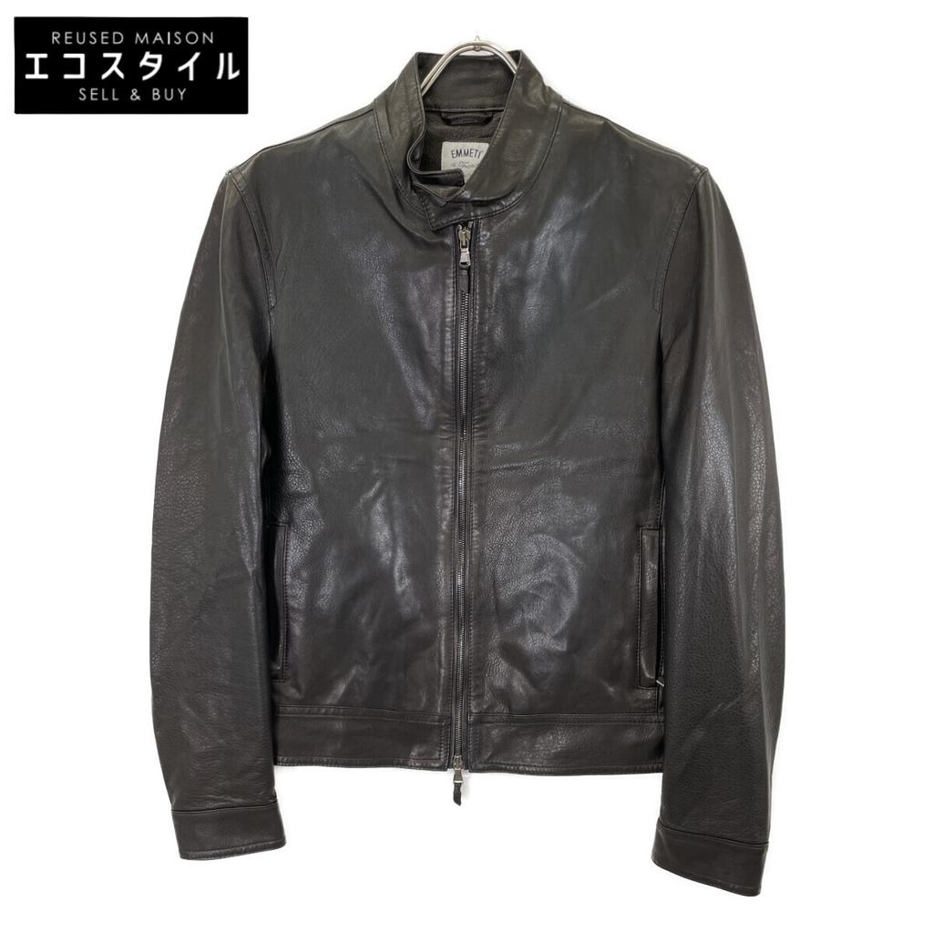 EMMETI BEAMS Exclusive 24-18-0010-309 JURI Black Lambskin Single Rider's Jacket Jacket 48 blackUsed