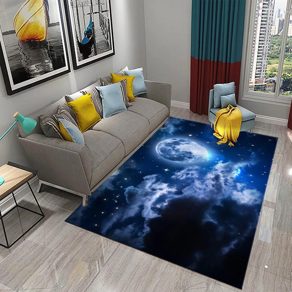 Moon Carpet Flower Moon Forest Living Room Children's Bedroom Decor Carpet Floor Mat Kitchen Bathroom Entrance Non-slip Carpet