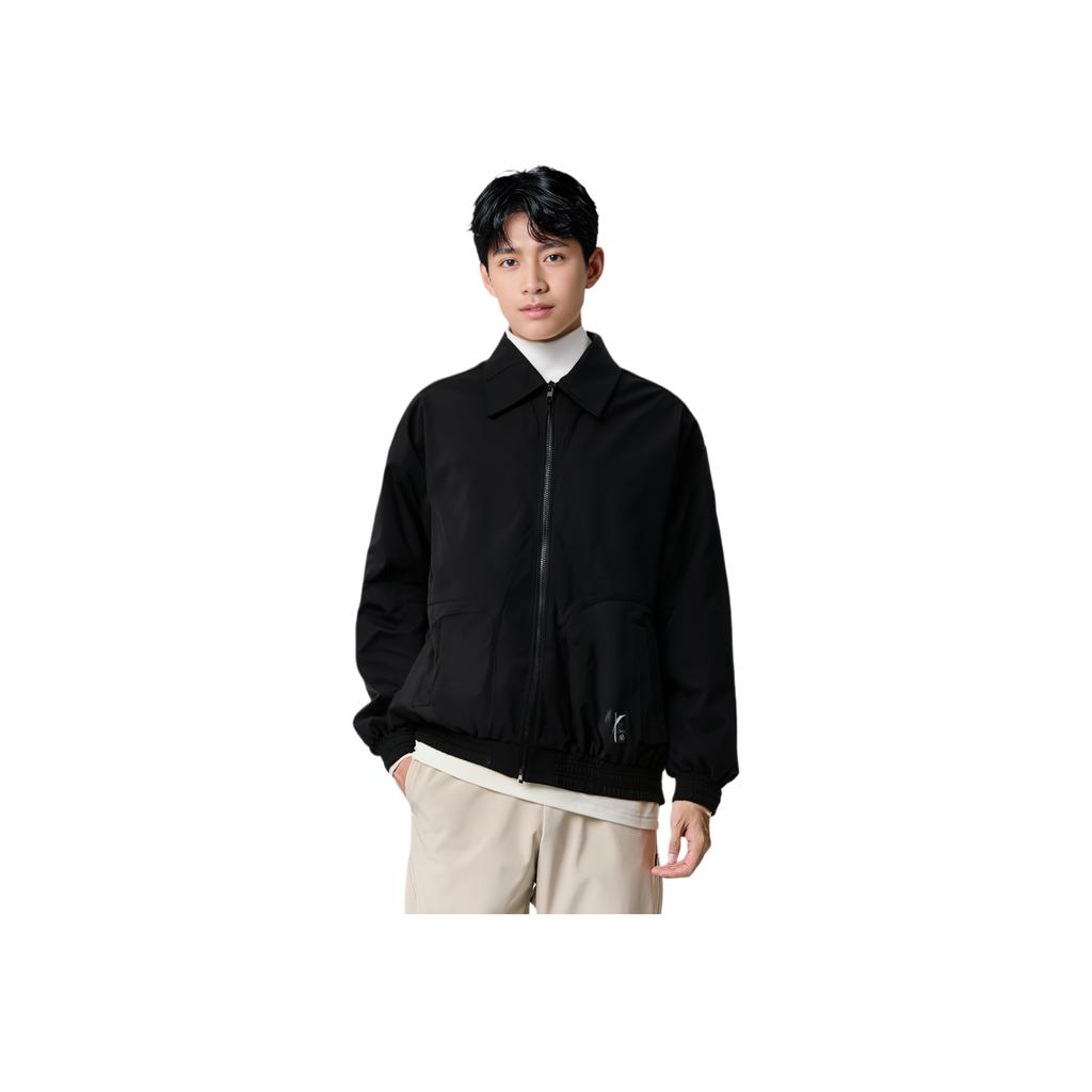 Li Ning X Jackie Chan Collaboration Kung Fu Series Comfortable Casual Windproof Breathable Loose Solid Color Jacket Men Jacket Black AFDUA49-2
