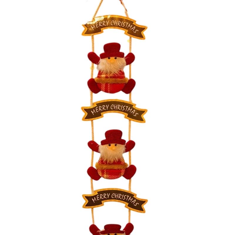 Soft Fabric Santa Deer Hanging Ornament Christmas Tree Decoration For Door Wall Mantels Holiday Party Indoor and Outdoor