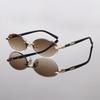 Special For Trendy Frameless Trimmed Oval Sunglasses Personalized Sunglasses Hip Hop 6008-2