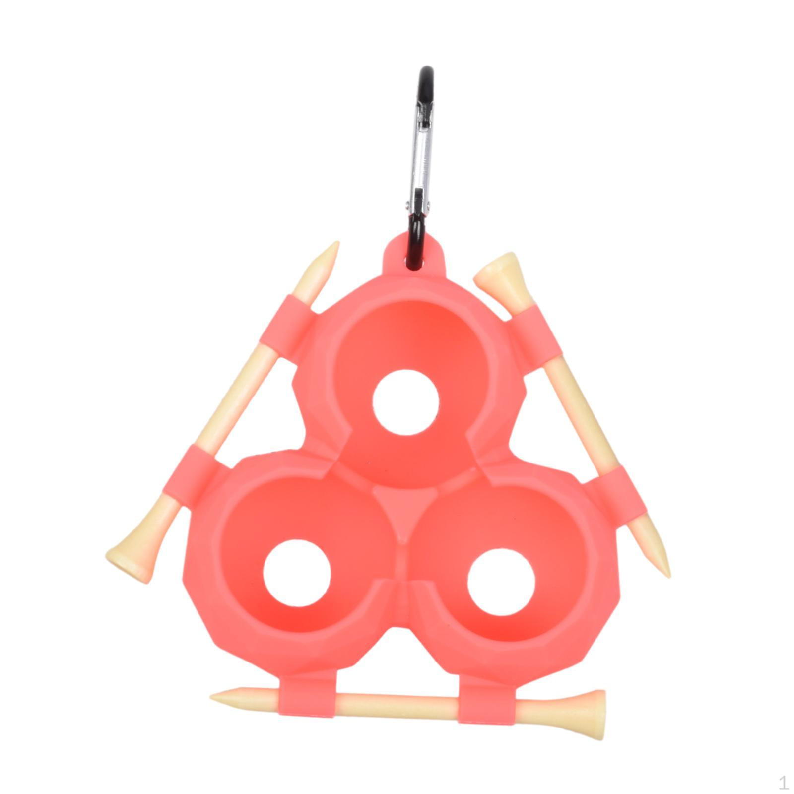 

Держатель для мячей для гольфа для мужчин и женщин, Портативная сумка для переноски с карабином, Вмещает 3 мяча розовый