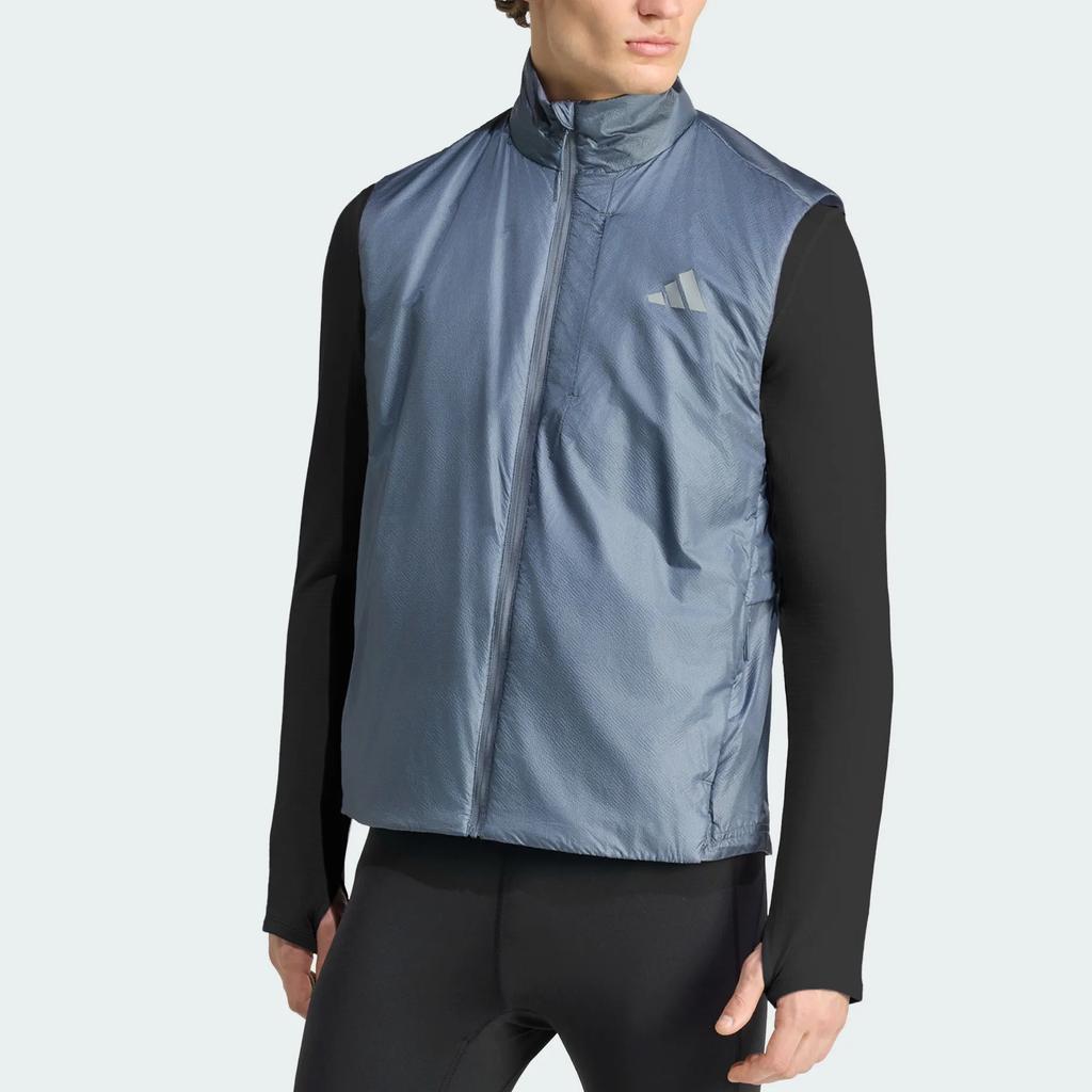 Men's Adidas Running Vests Men's Asphalt Gray Stand Collar Moderate