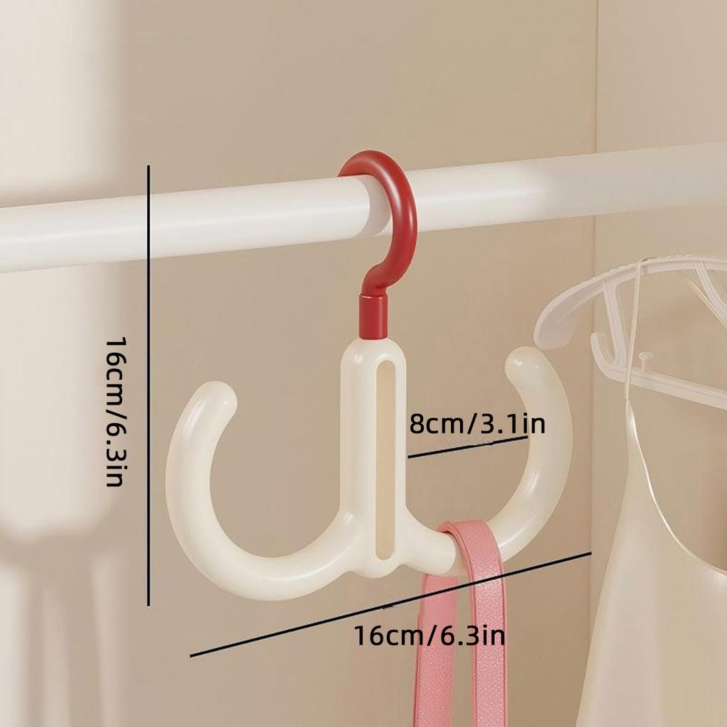 Multifunctional Rotating Clothes Hanger Portable Dopamine Hook Scarf Tie Display Organiser Rack Wardrobe Cap Handbag Holder