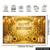 2D Sonnenblume Gold Geburtstag Fotografie Hintergrund mit Ballons & Geschenken