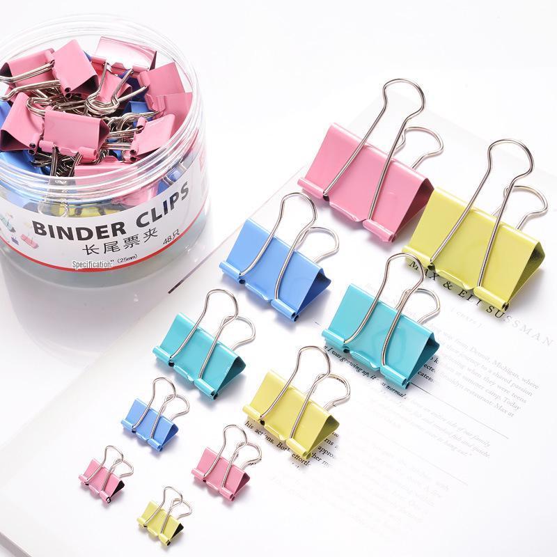 Colored Swallowtail Metal Clips for Financial Documents and Office Use