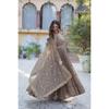 Desirable Women's Fully Flair Gown Made With Star Georgette Fabrics and Designer Embroidered Dupatta With Attractive Lace Border ,COLOUR:- 4