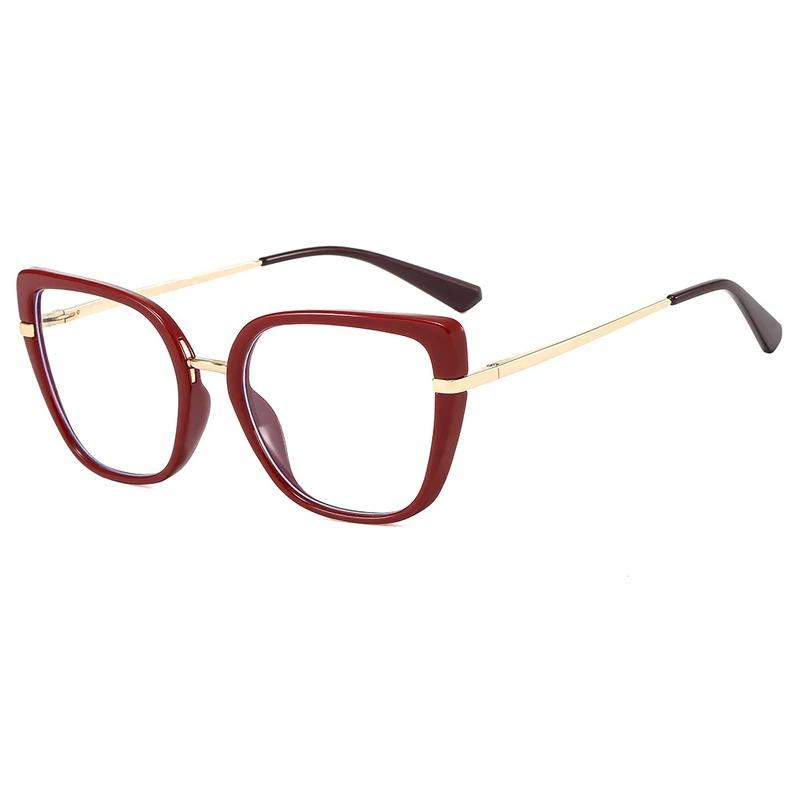 3PCS Oversized Glasses Frame Women Square Brand Trendy Leopard Cat Eye Spectacle Frame Eyewear Blue Light Blocking Glasses